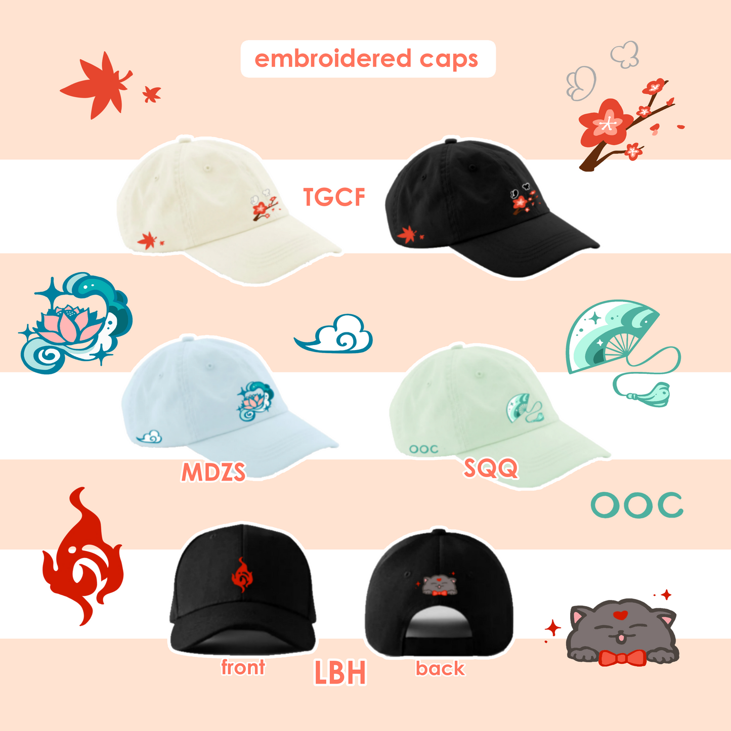 danmei inspired caps