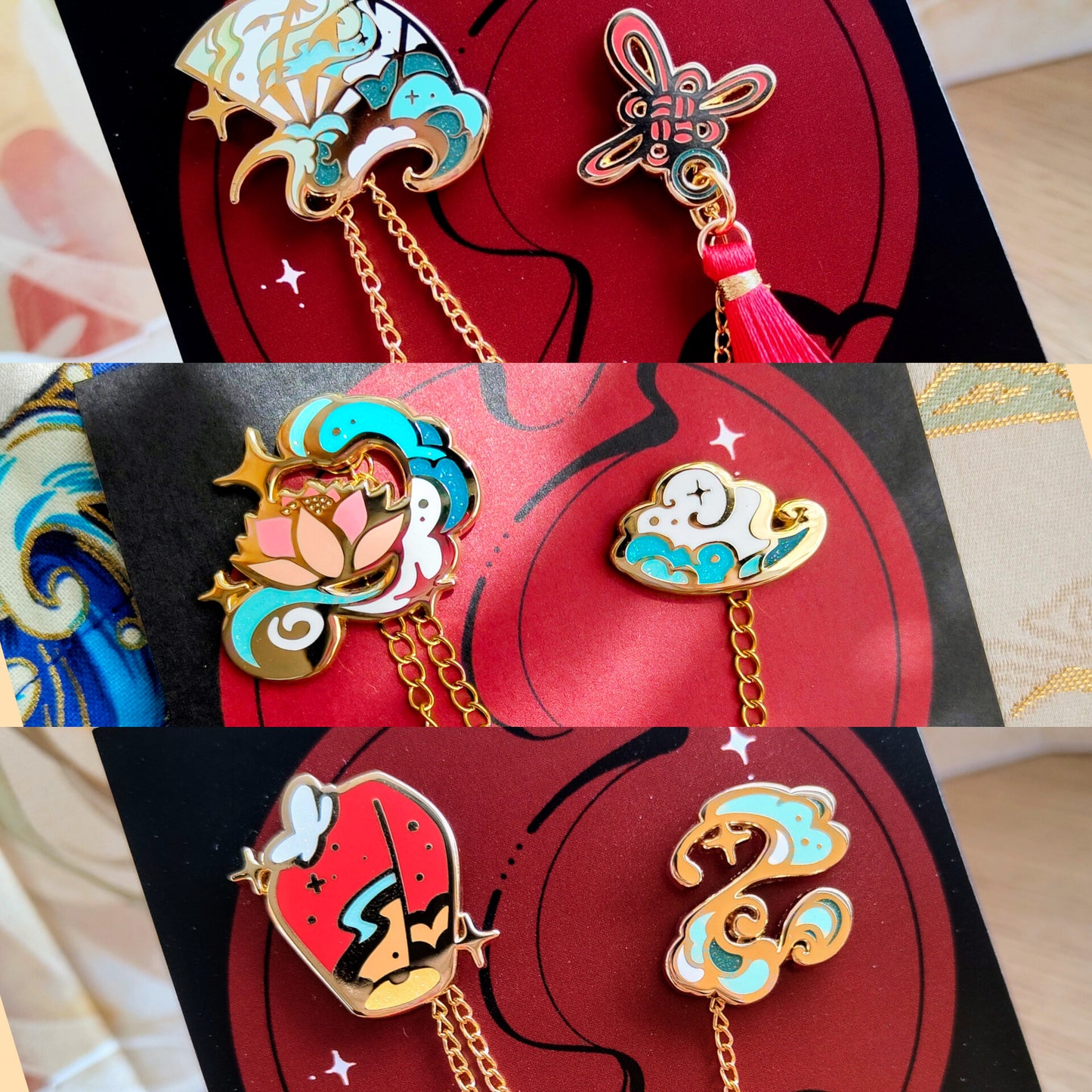 Danmei collar pins
