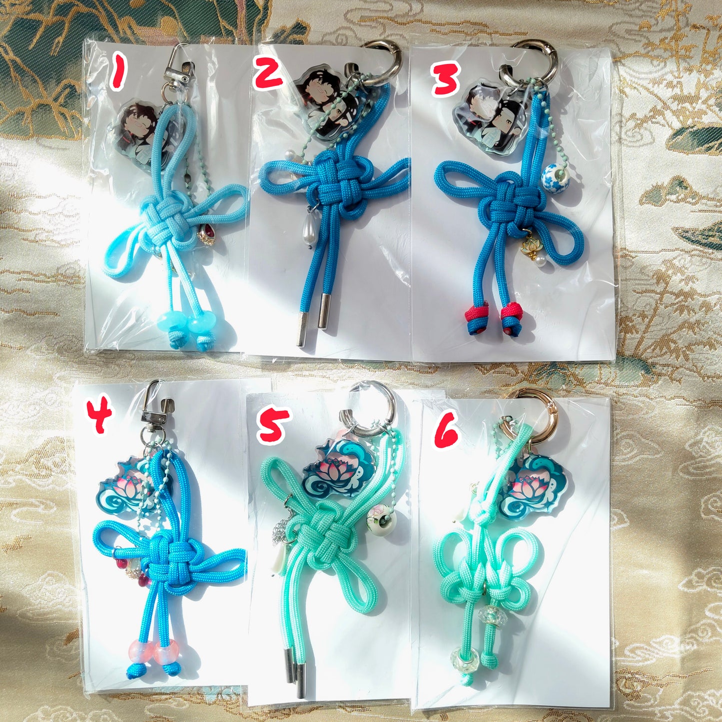 Handmade knot charms