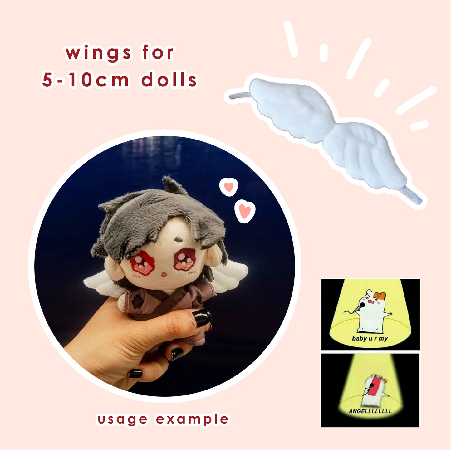 Detachable wings for 5-10cm dolls